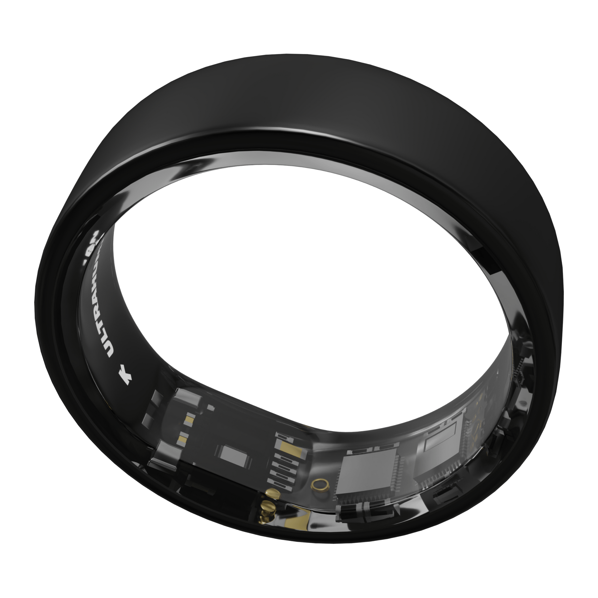 Ultrahuman Ring AIR in matte black showing internal sensors