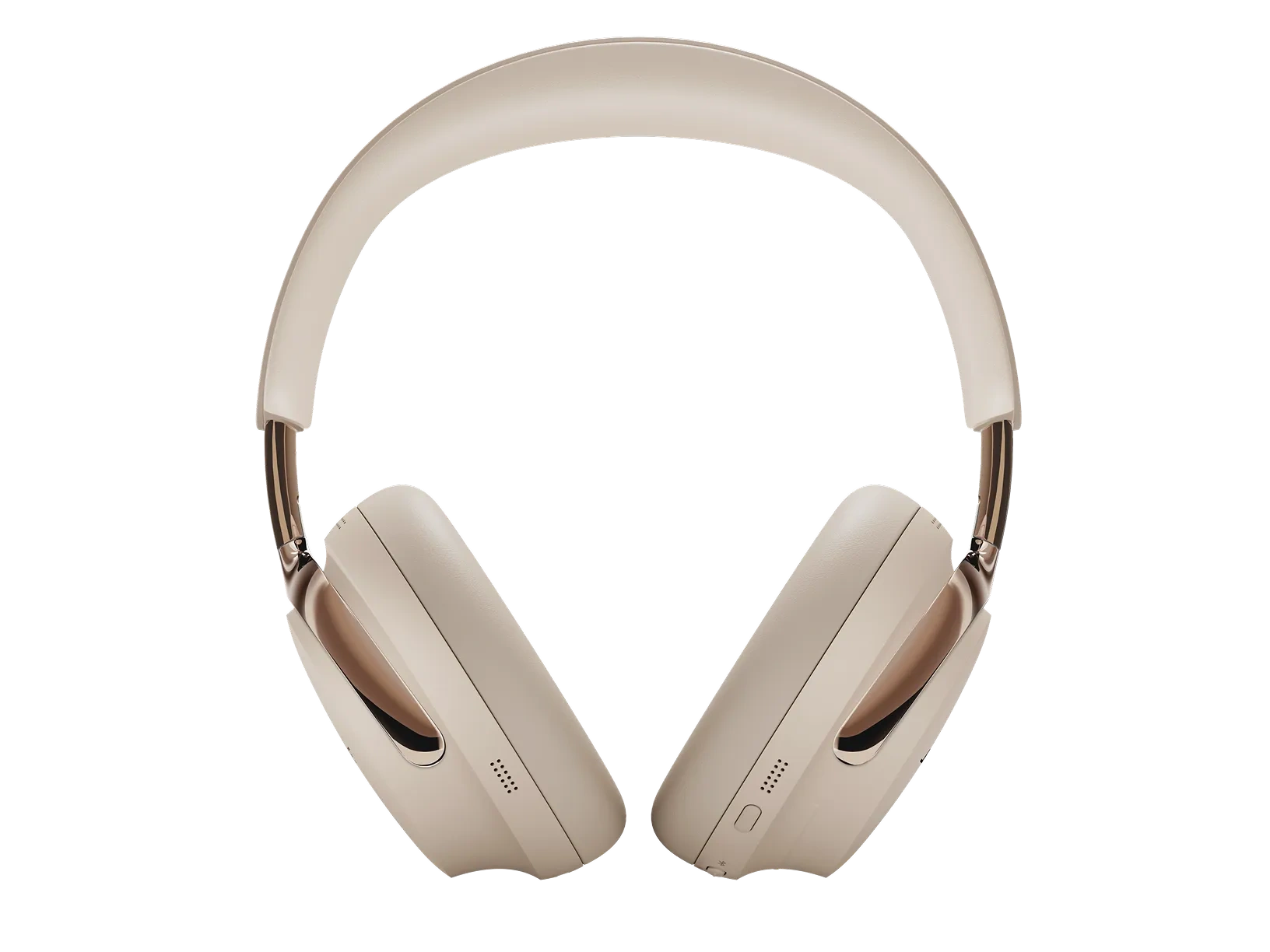 Bose QuietComfort Ultra Headphones earcup and headband detail in Driftwood Sand
