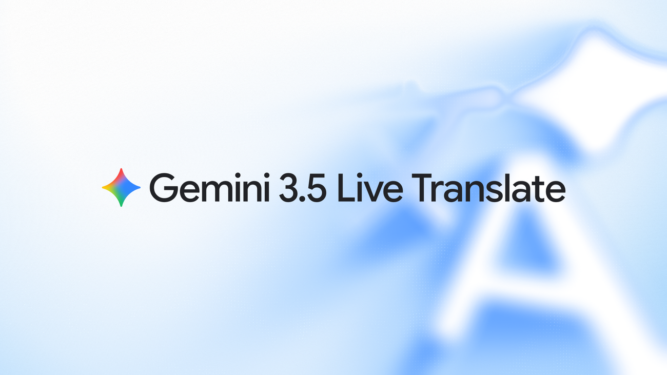 Gemini 3.5 Live Translate showing real-time voice translation interface on Android phone