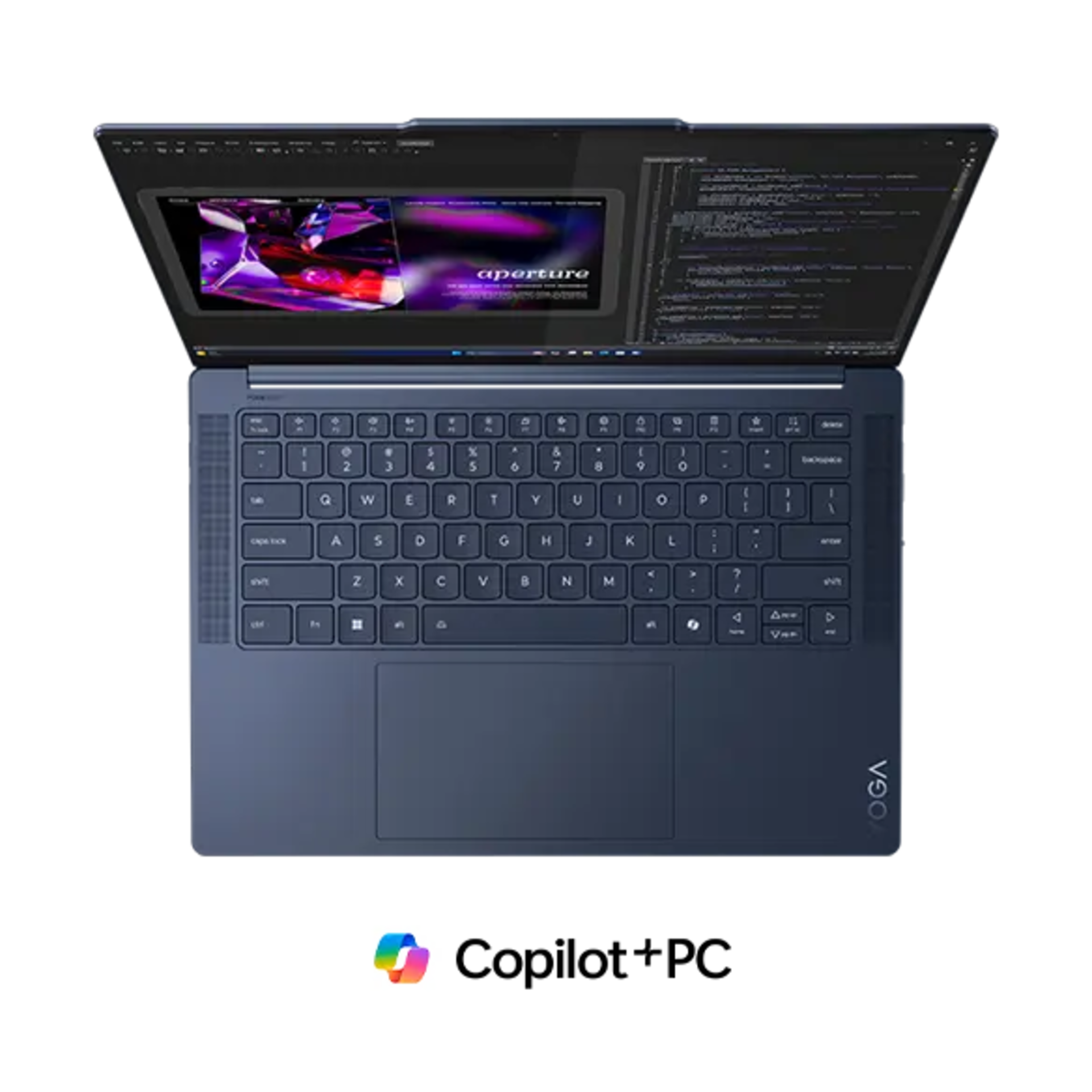 Lenovo Yoga Slim 7x open showing its 14.5-inch 3K OLED display and keyboard