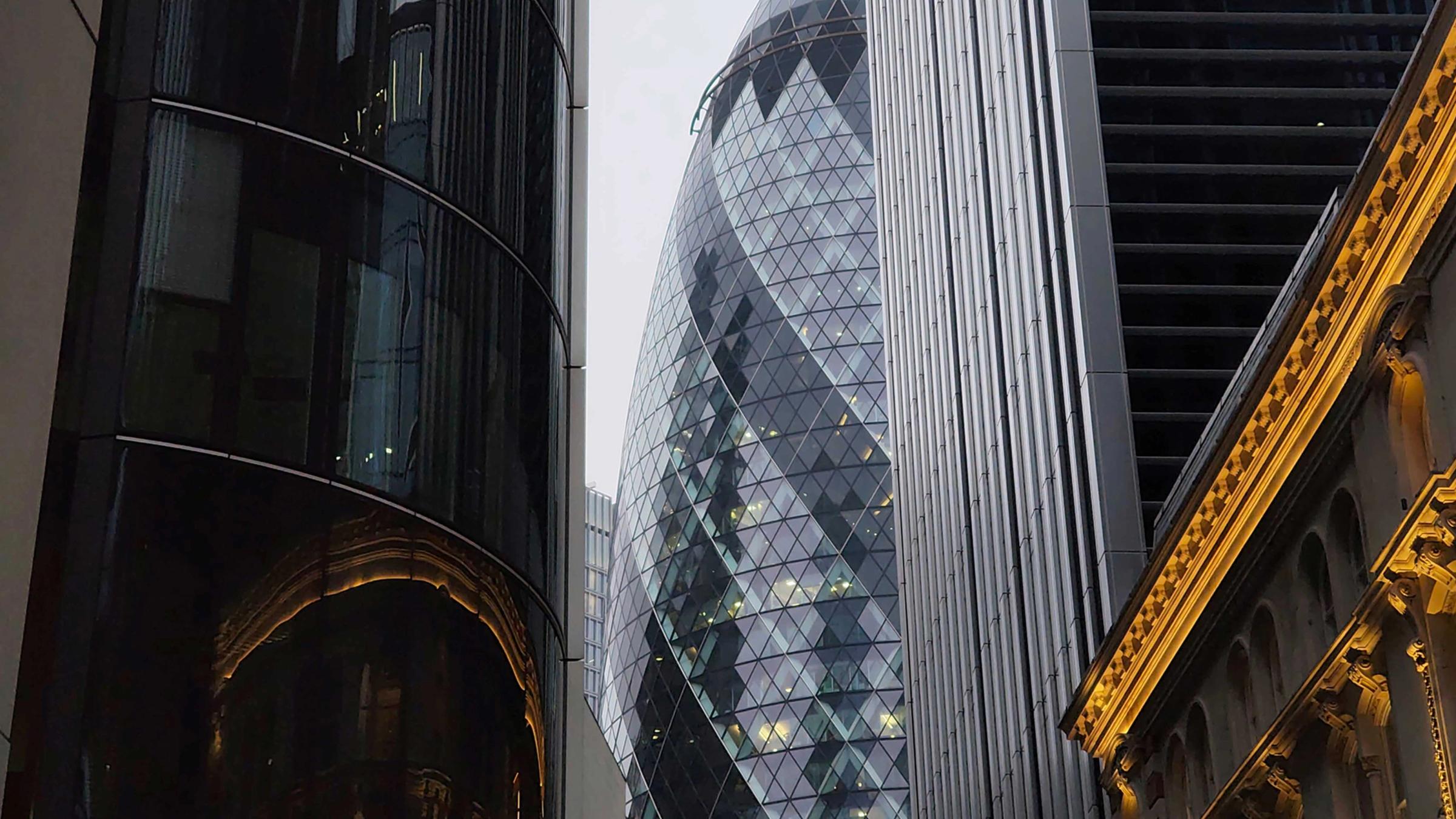 City of London skyline photographed on the Nothing Phone 3a fifty megapixel camera