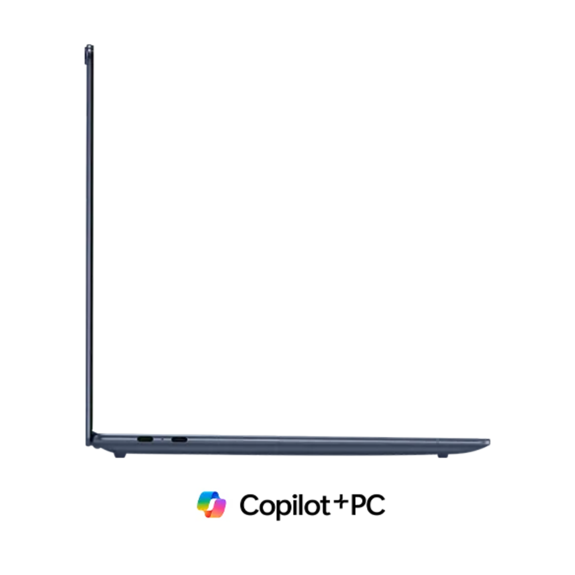 Lenovo Yoga Slim 7x left profile showing thin chassis and USB-C port