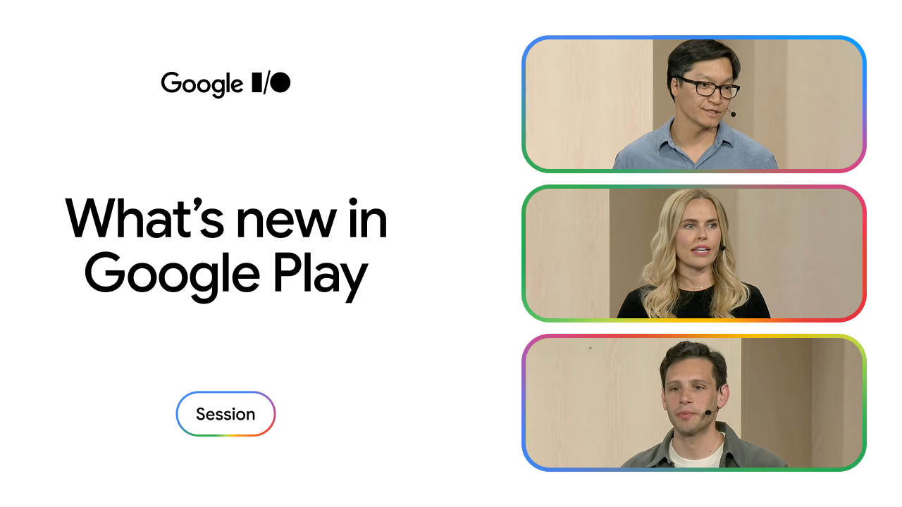 Google IO 2026 slide showing Play and Workspace app updates