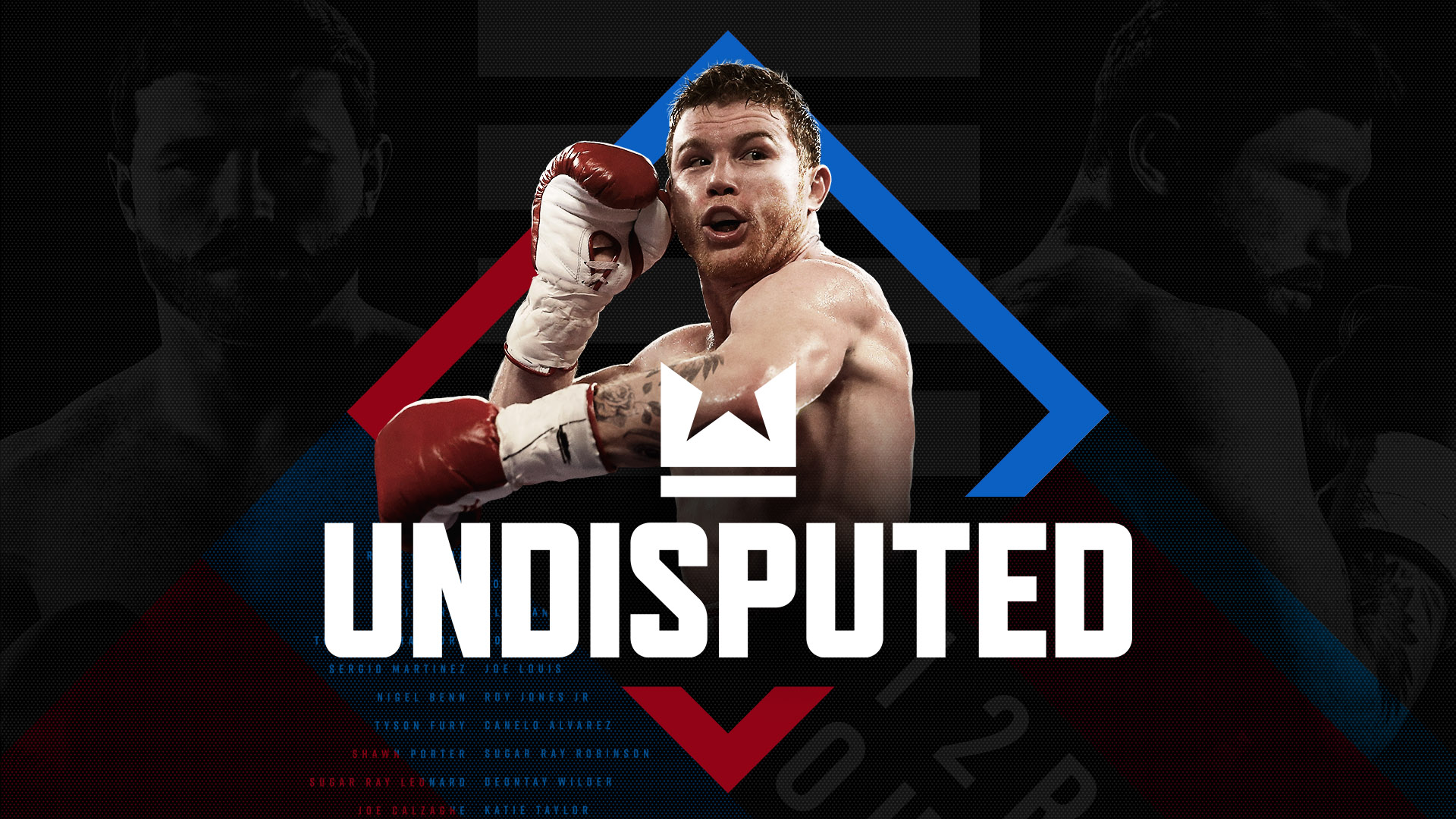 Undisputed key art showing two boxers squaring up under arena lights with the game's title across the centre