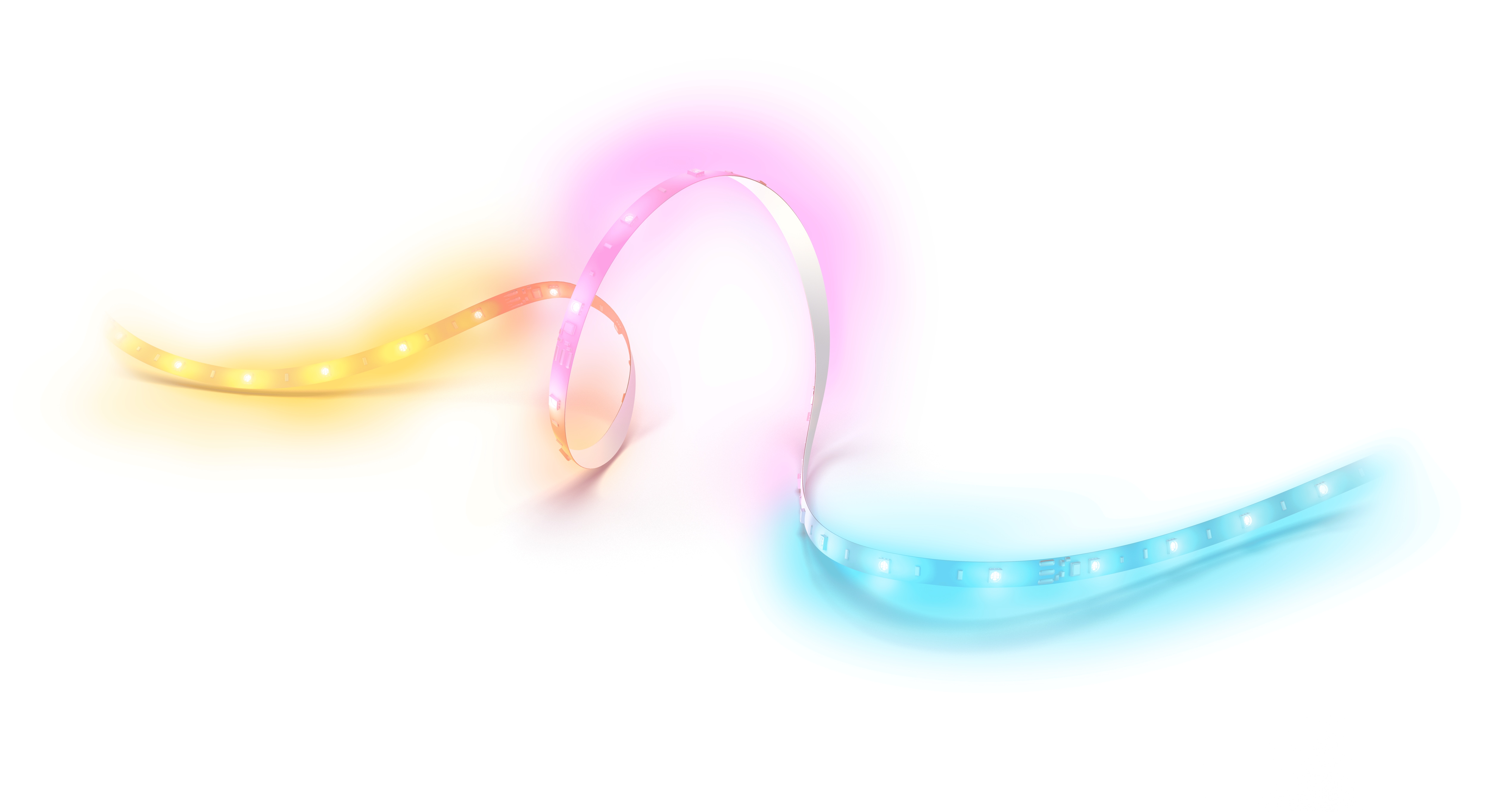 Philips Hue colour light strip glowing, a reliable Matter smart home standard lighting category