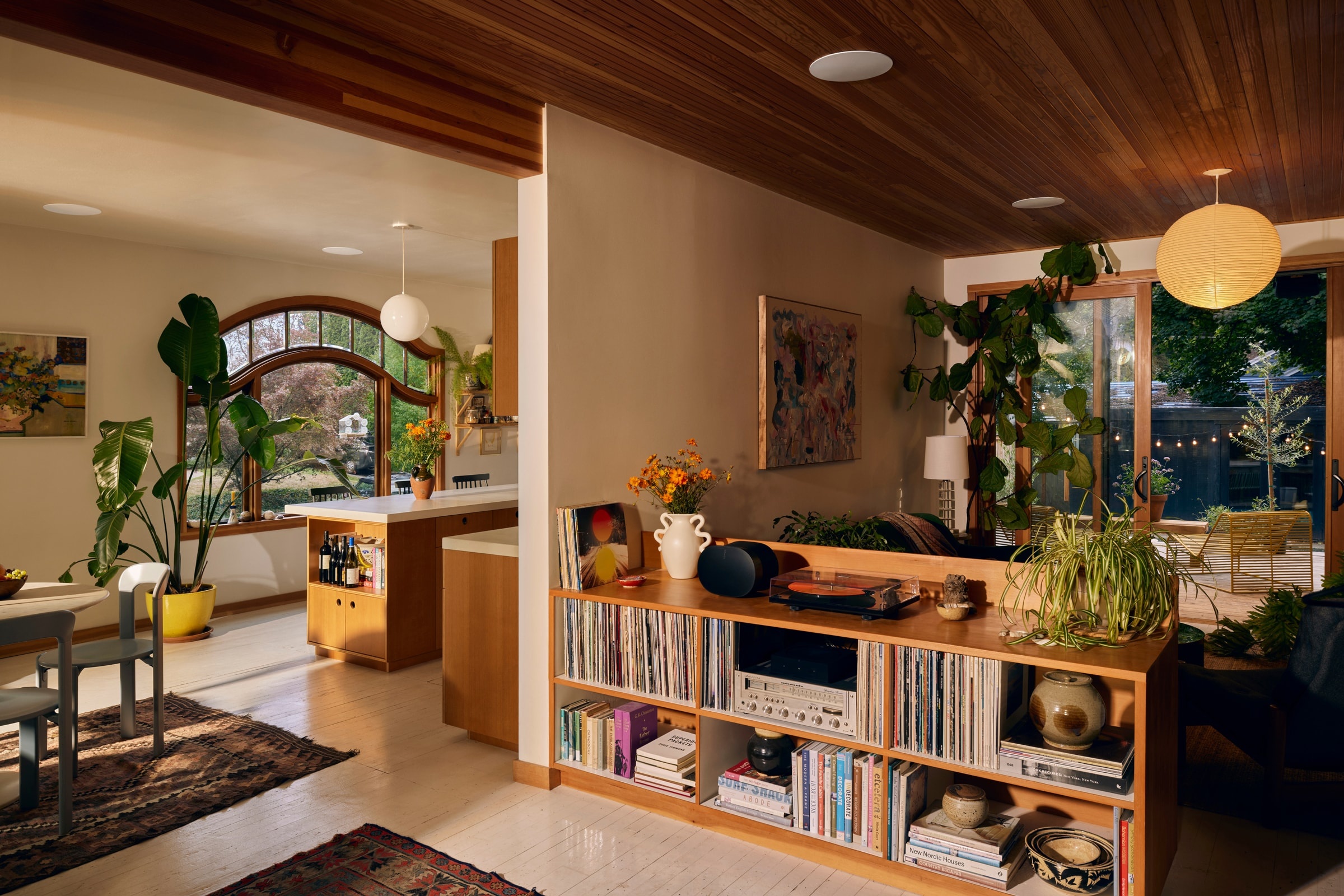 Open-plan UK living room with multi-room Sonos audio