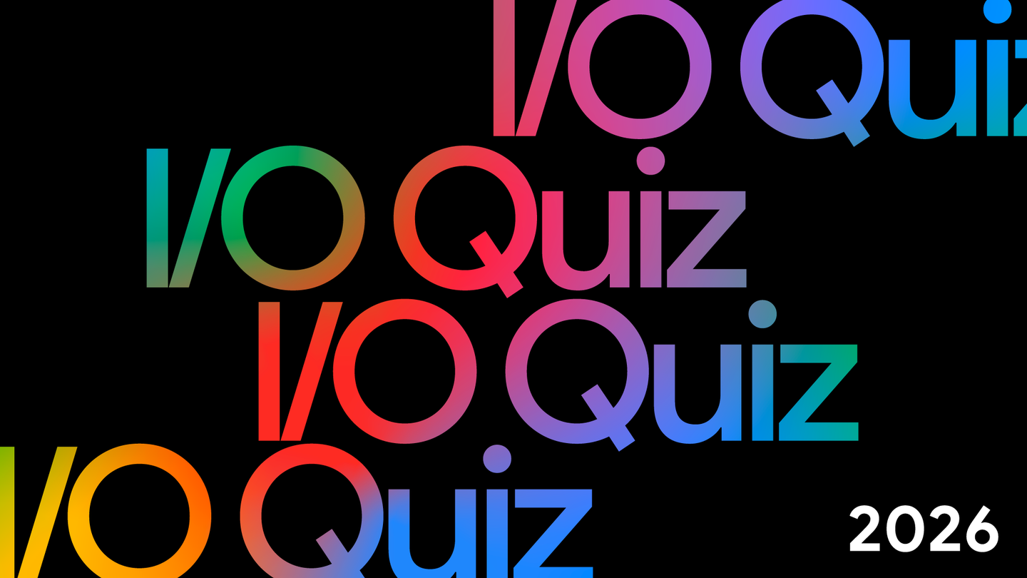 Google IO 2026 vibe-coded quiz app demo running on screen