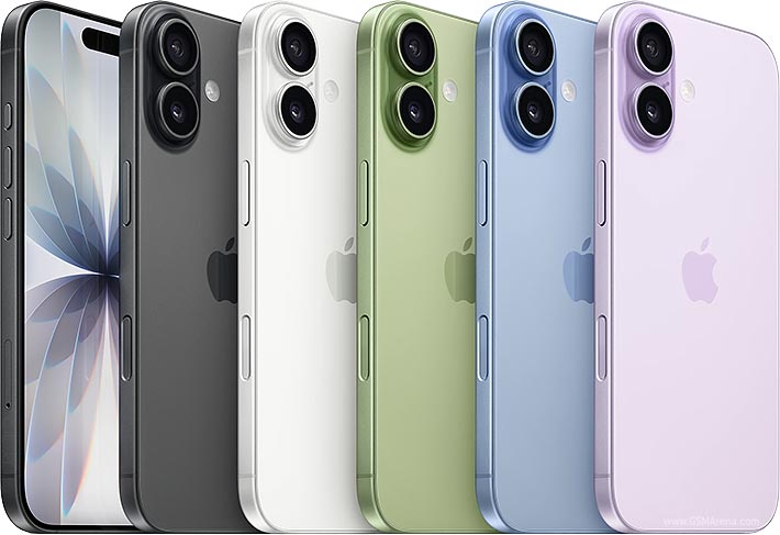 Apple iPhone 17 colour lineup showing front and rear in several finishes