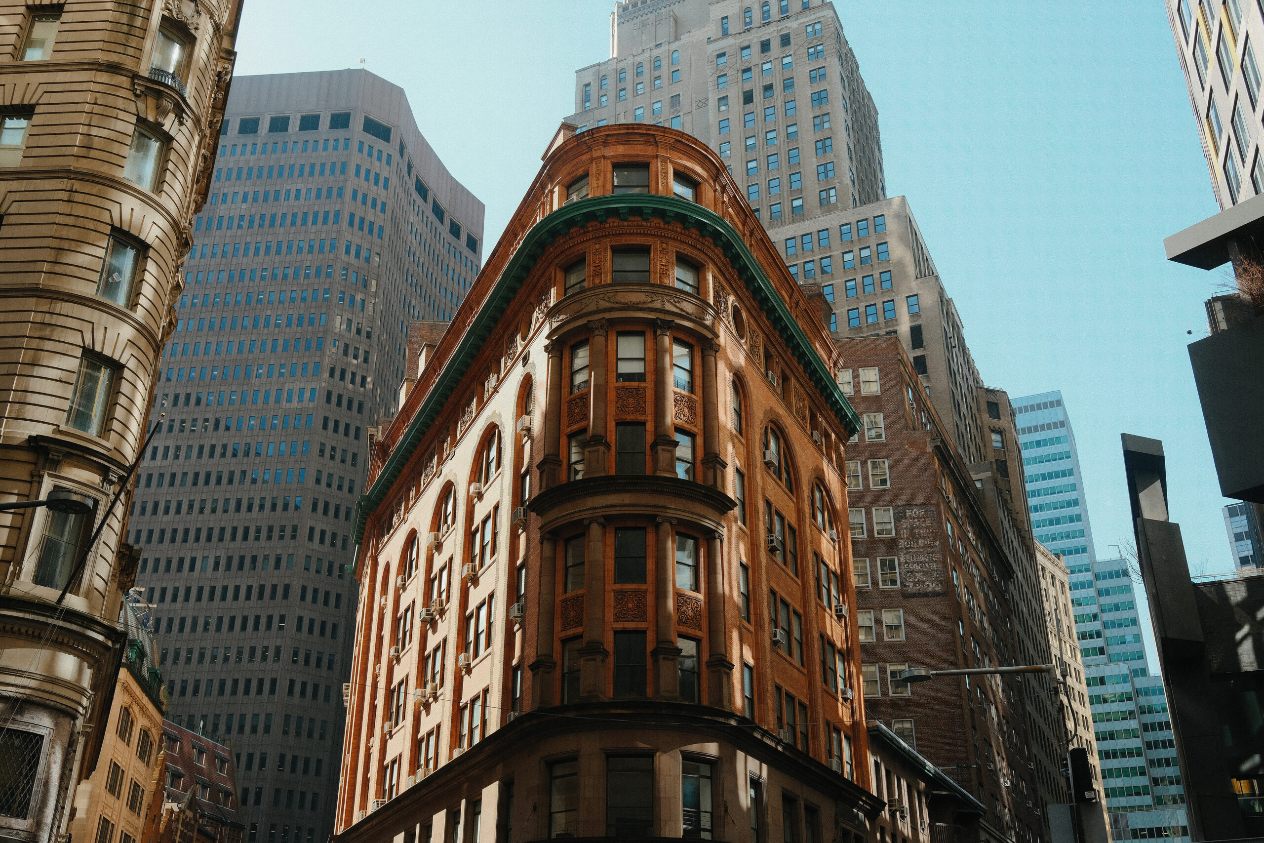 Architectural photograph of layered city buildings captured on the Fujifilm X-T50