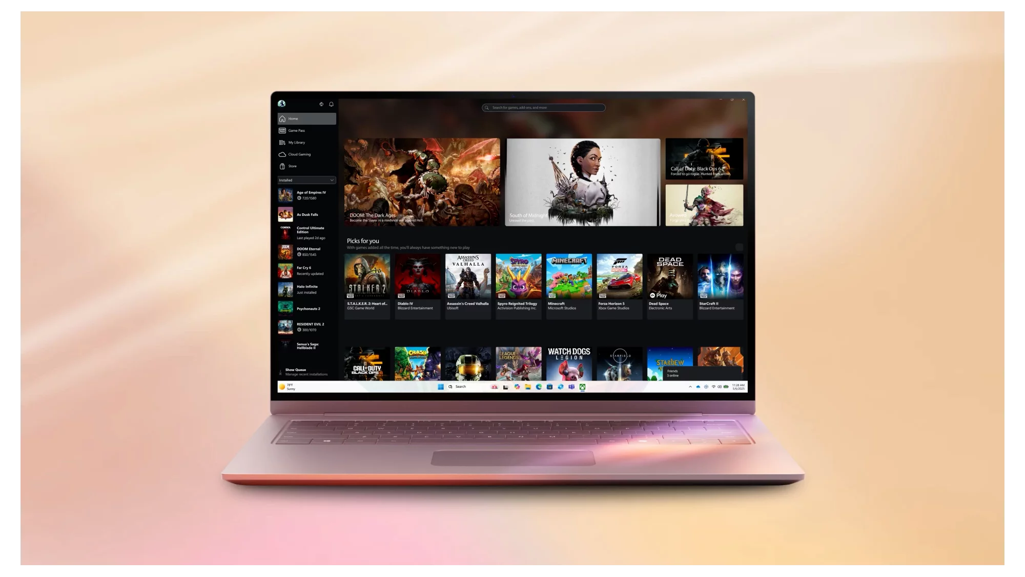 A Windows 11 laptop showing apps open on the desktop where Copilot can assist