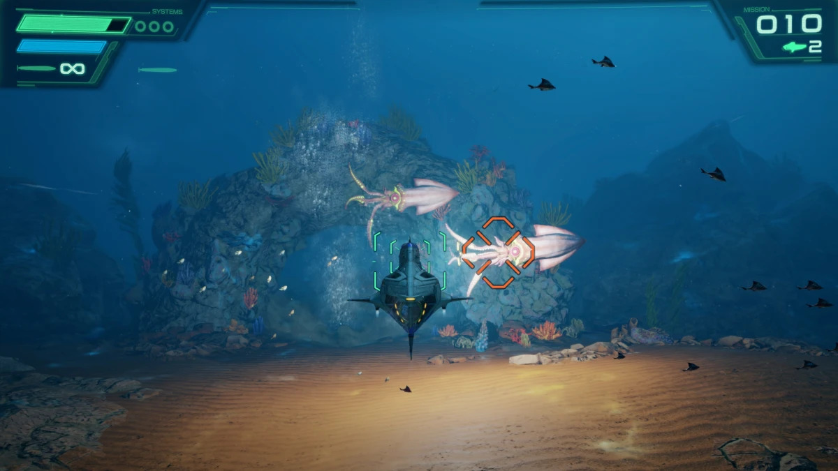 Underwater Star Fox gameplay with the Blue Marine submarine on Switch 2