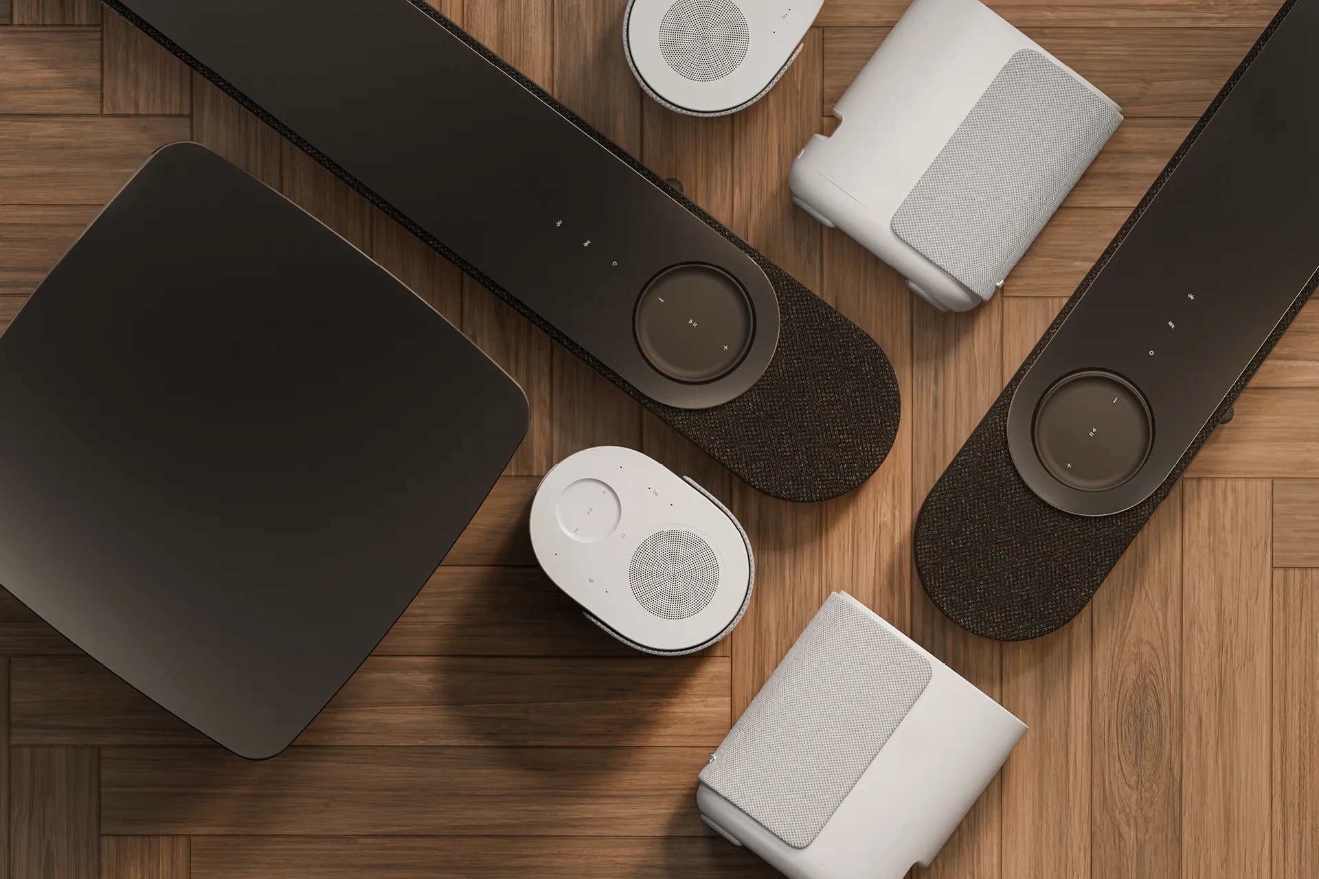Bose Lifestyle Collection soundbar subwoofer and speaker shown together