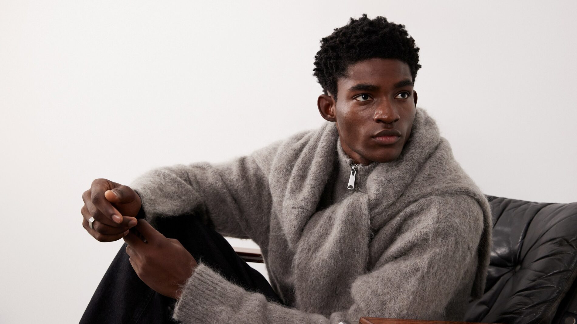 ASOS male model in a tailored autumn outfit photographed for the AI-led design campaign