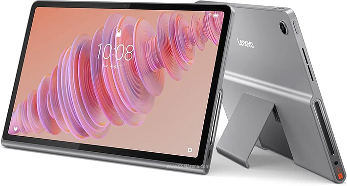 Lenovo Yoga Tab Plus Android tablet angled on its integrated kickstand