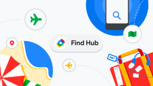 Google Find Hub UK app screen locating a lost item on a map