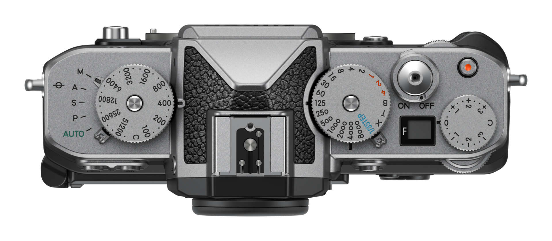 Nikon Zf top plate with dedicated shutter speed, ISO and exposure compensation dials