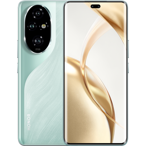 Honor 200 Pro in cyan colour finish, rear view