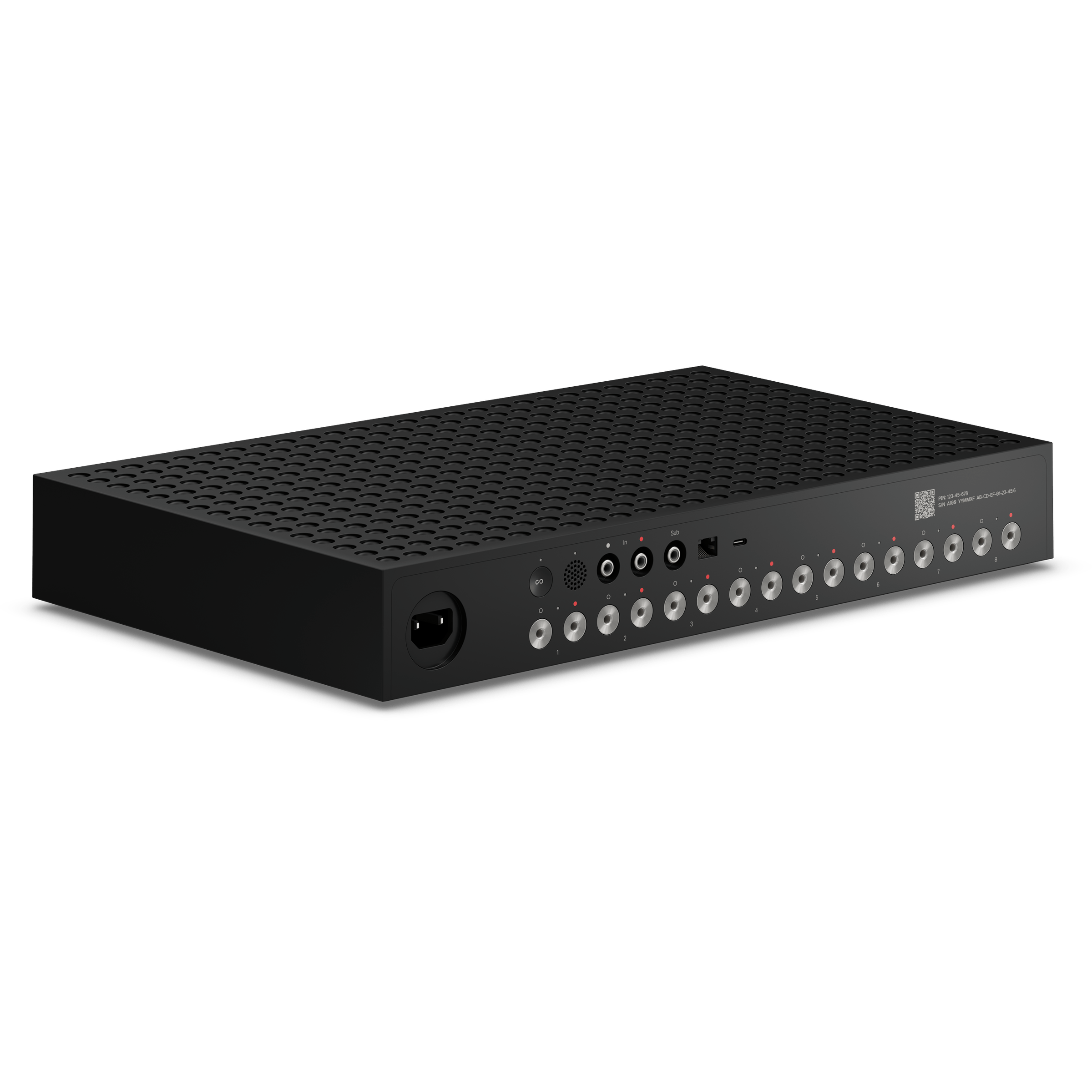 Sonos Amp Multi rear panel showing eight amplified speaker outputs