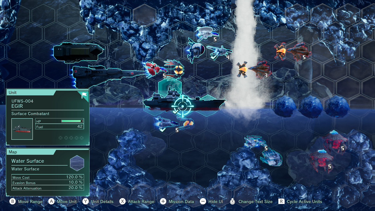 R-Type Tactics I and II Cosmos on Nintendo Switch showing a grid based strategy battle map