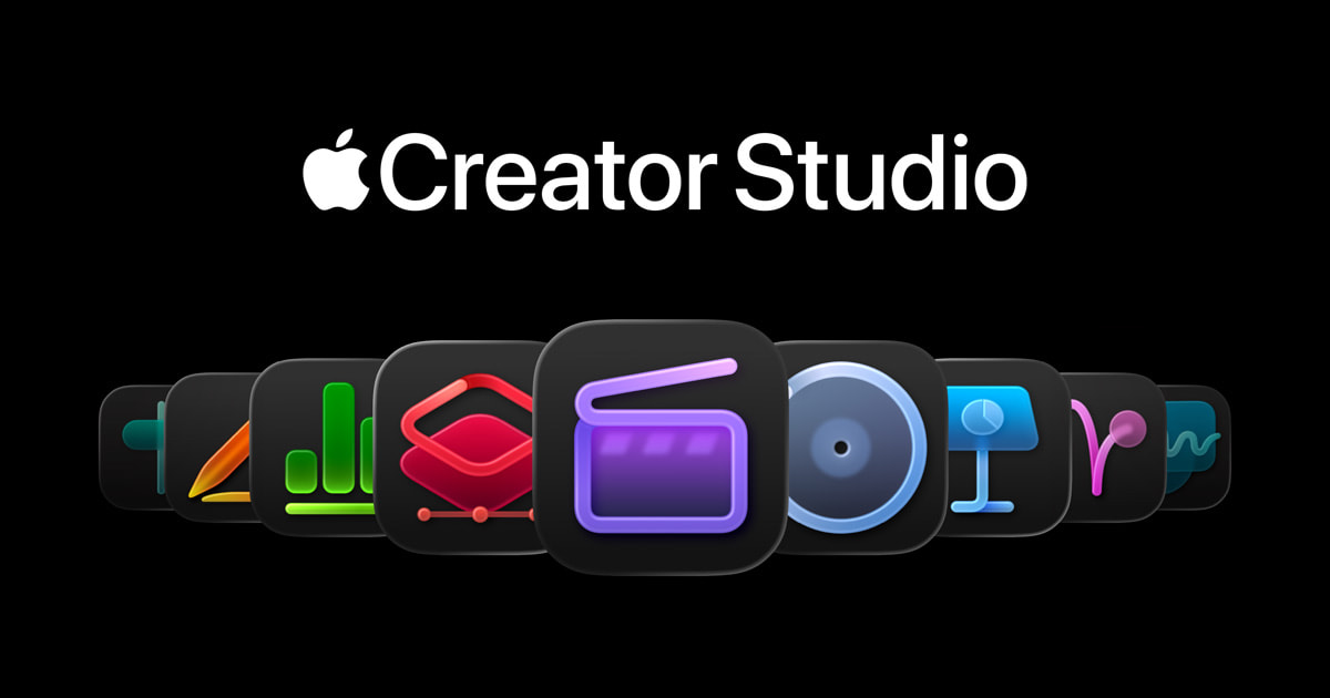 Apple Creator Studio creative apps shown across Apple devices ahead of WWDC 2026