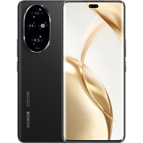 Honor 200 Pro in black showing the triple rear camera island