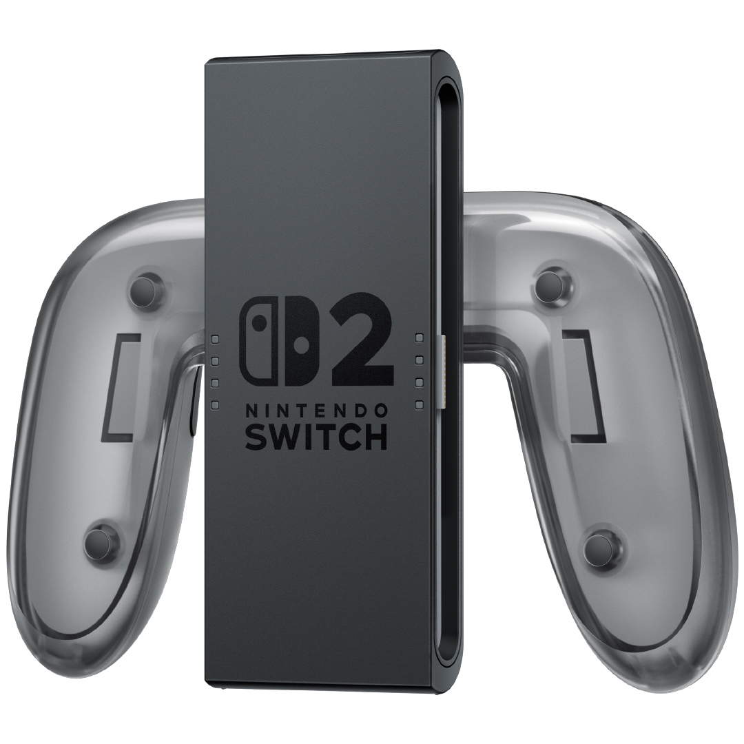 Nintendo Switch 2 Joy-Con 2 Charging Grip in white showing the USB-C port and grip shape