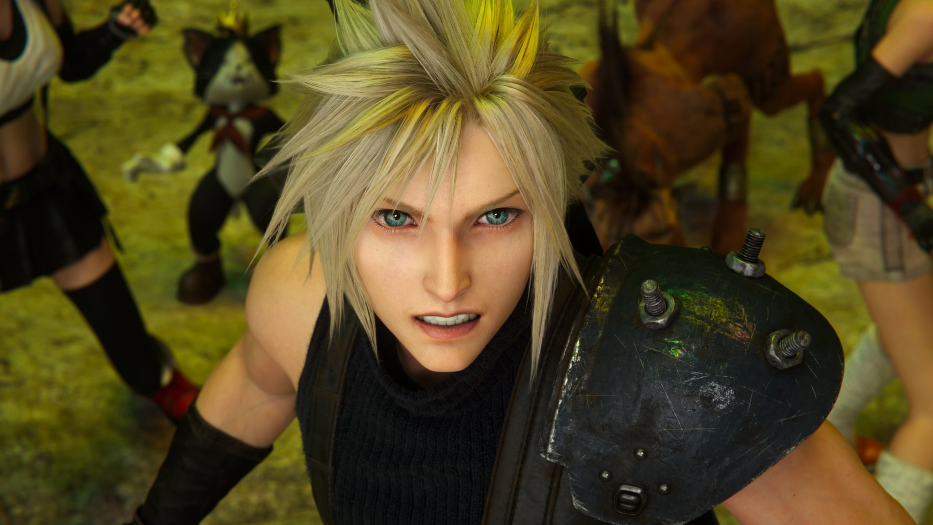 Final Fantasy VII Rebirth on Nintendo Switch 2 showing Cloud exploring a grassy open region