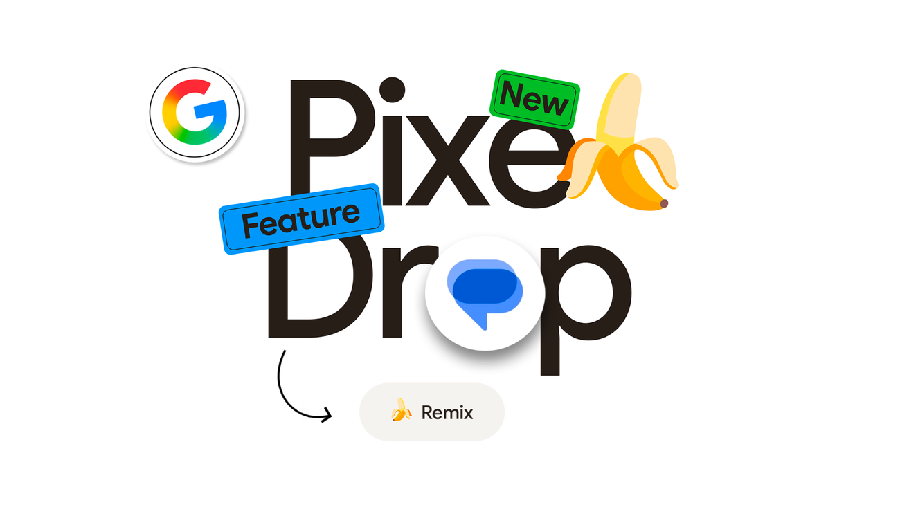 Google Pixel feature drop update graphic showing new wearable tools