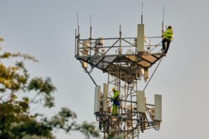 Vodafone UK engineers completing a network upgrade