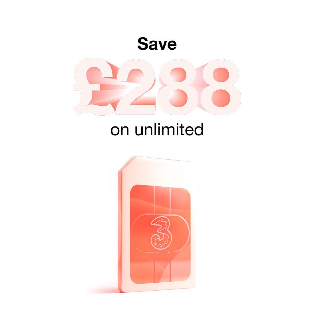 Three UK SIM-only packaging for EU roaming day-rate plans