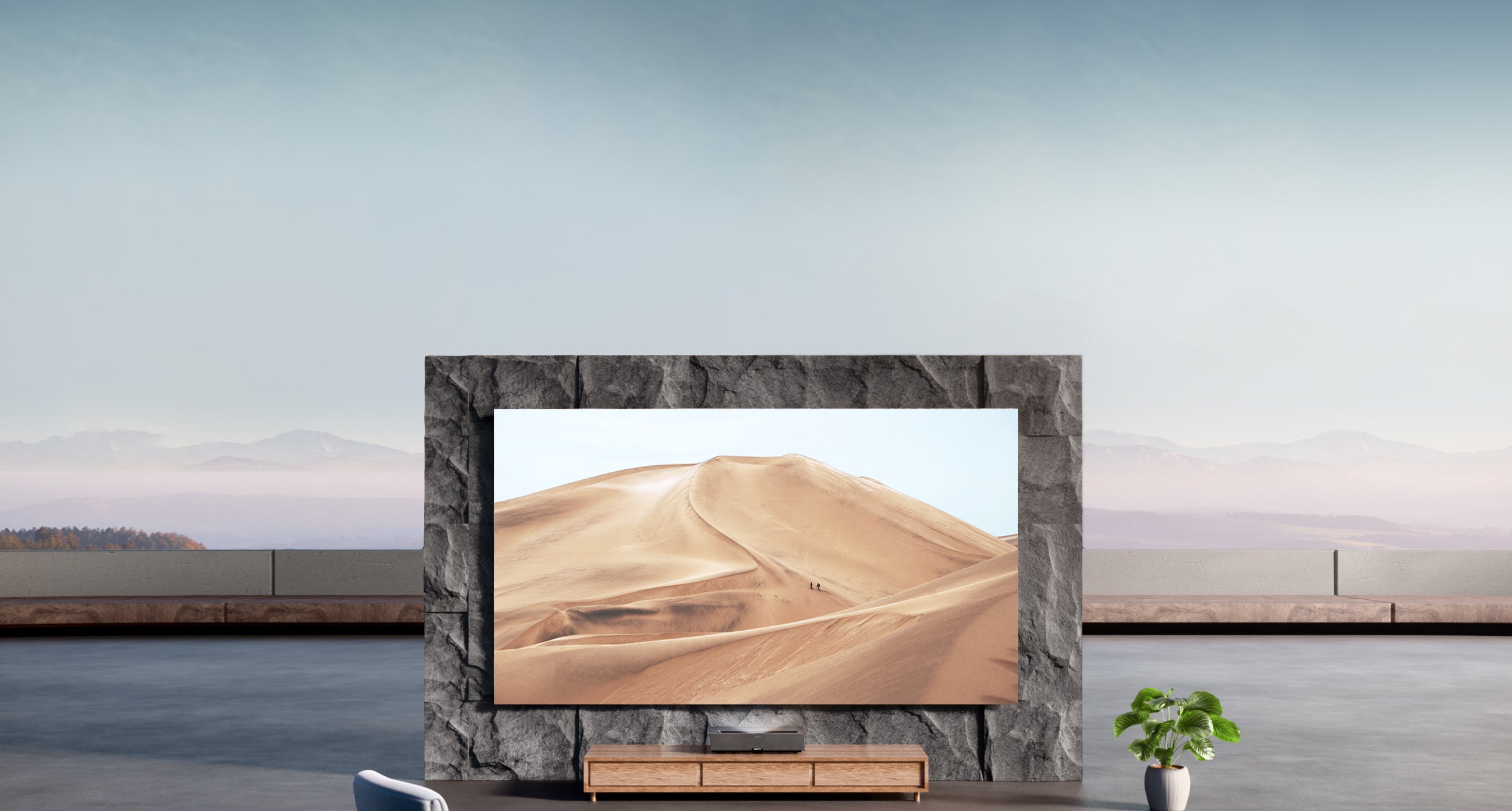 Formovie Theater Premium projecting a 150-inch image in a living room