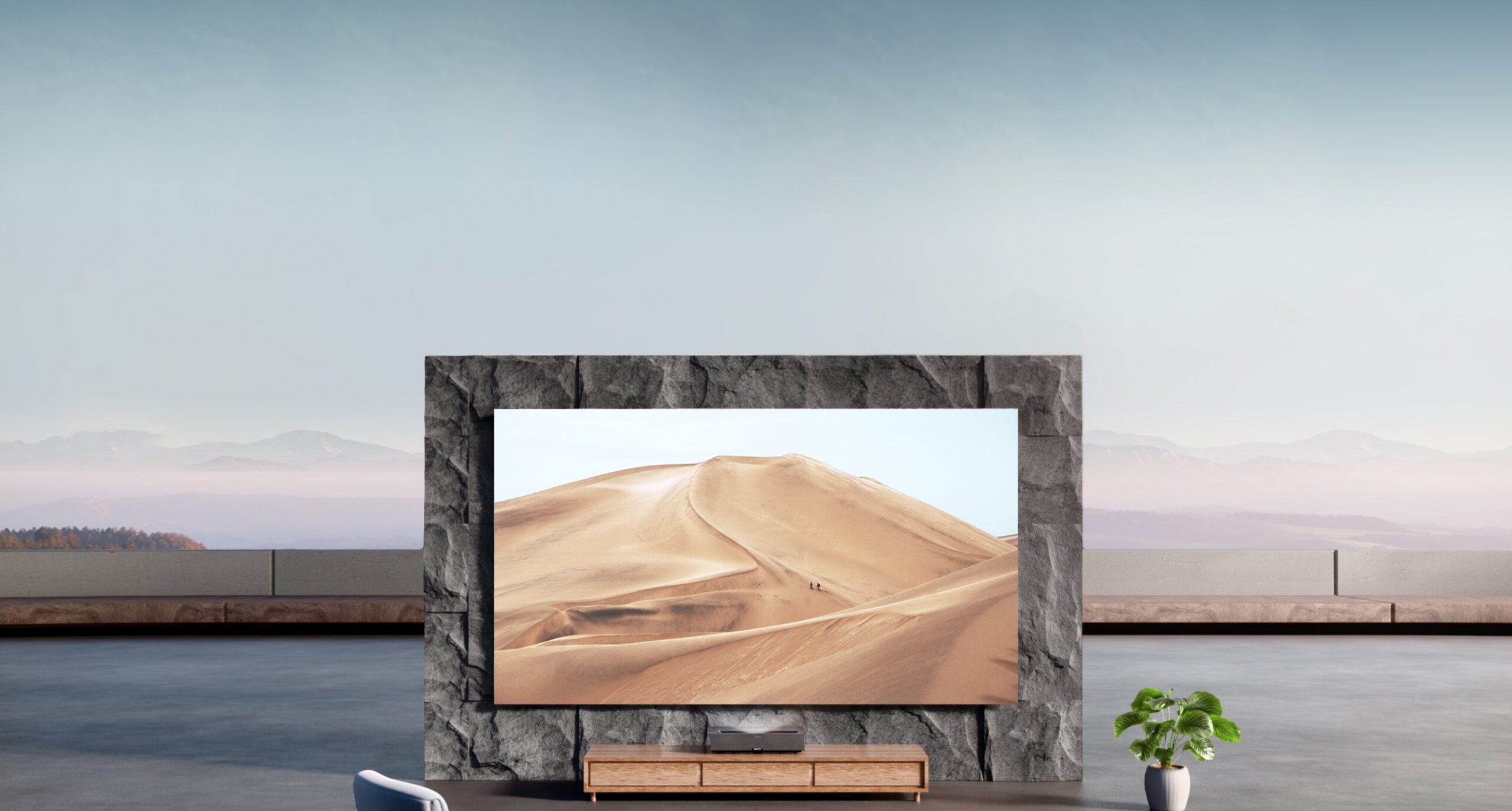 Formovie Theater Premium projecting a 150-inch image in a living room
